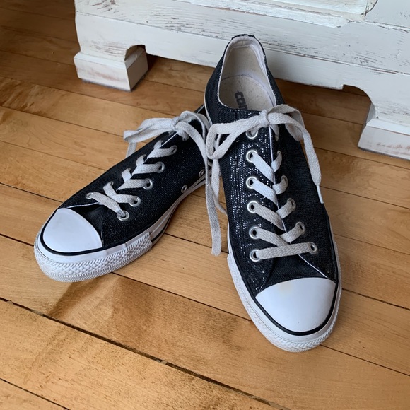 black all star galaxy dust ox trainers